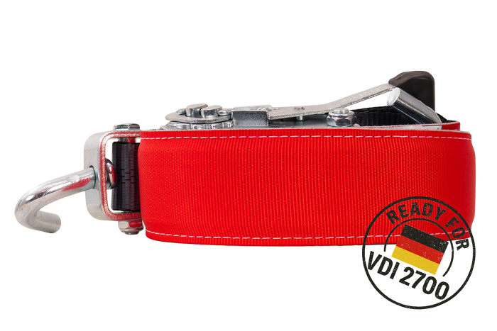 Σετ τεσσάρων ιμάντων μεταφοράς ρυμουλκούμενου HEFFA CARLINE 130, ιμάντες ασφάλισης τροχών 2,8m/50mm/5t VDI 2700