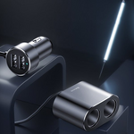 Φορτιστής αυτοκινήτου BASEUS υψηλής απόδοσης 2x USB + 2x πρίζα αναπτήρα 80W