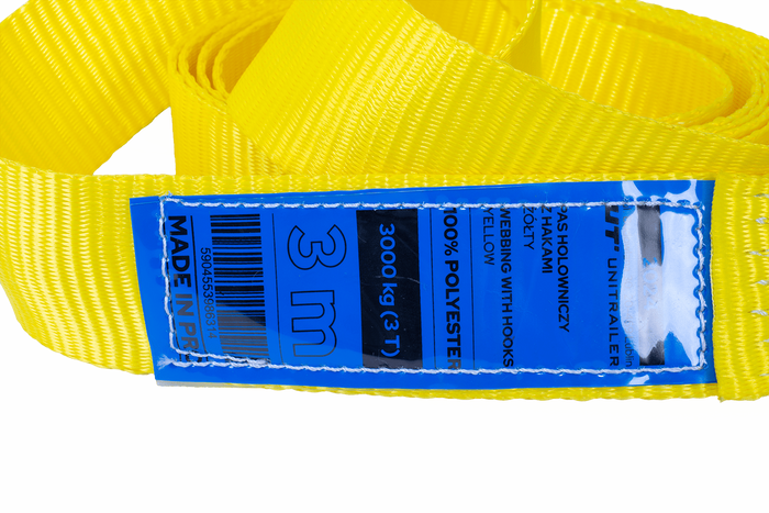 Σχοινί ρυμούλκησης με γάντζους Ιμάντας ρυμούλκησης UNITRAILER 3m/50mm/3t κίτρινο
