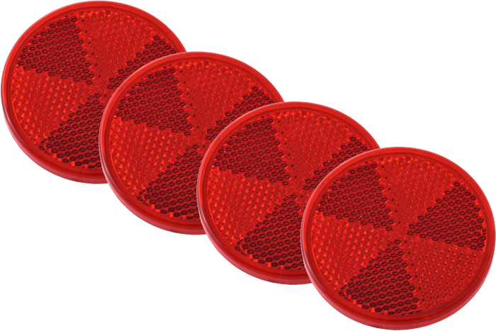 Στρογγυλοί αυτοκόλλητοι κόκκινοι ανακλαστήρες DOBPLAST 60 mm, σετ 4 ανακλαστήρων
