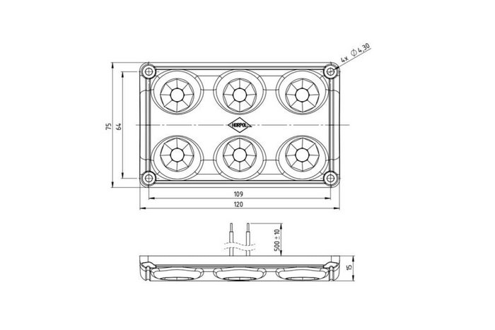 HORPOL LWD2325/CZ LED 720lm μαύρο εσωτερικό φωτιστικό αυτοκινήτου