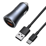 Σετ φορτιστή αυτοκινήτου BASEUS Golden Pro 2xUSB 40W + Καλώδιο USB