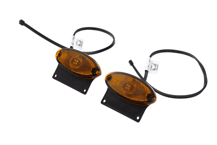 Σετ δύο λαμπτήρων LED ASPÖCK FLATPOINT II, πορτοκαλί, γενικής χρήσης, με βραχίονα