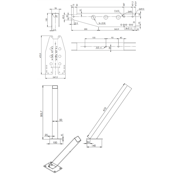 Στέλεχος UNITRAILER με βαρούλκο και βραχίονας ρυμουλκούμενου σκάφους