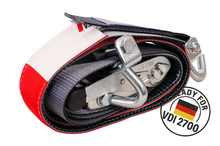 Σετ τεσσάρων ιμάντων μεταφοράς ρυμουλκούμενου HEFFA CARLINE 130, ιμάντες ασφάλισης τροχών 2,8m/50mm/5t VDI 2700