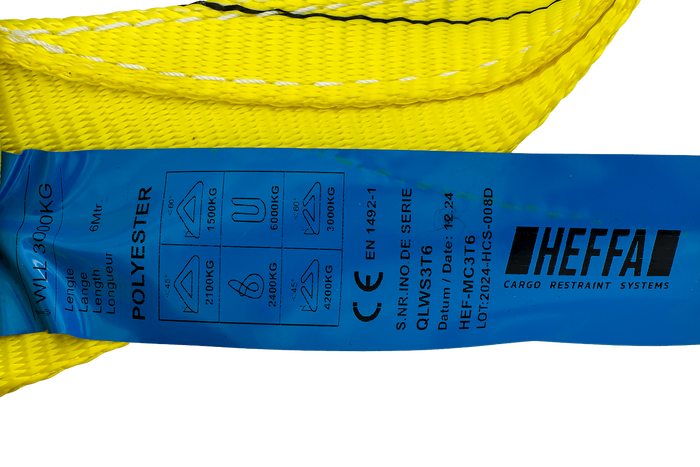 Ιμάντας γερανού HEFFA 6m/90mm/3t με θηλιές