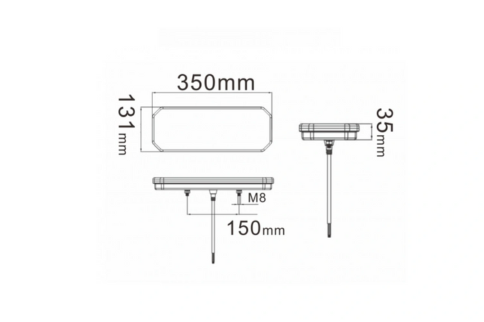 Καλώδιο LED πίσω φώτων TruckLED L1949+L1950 0,45μ 6 λειτουργίες αριστερά+δεξιά