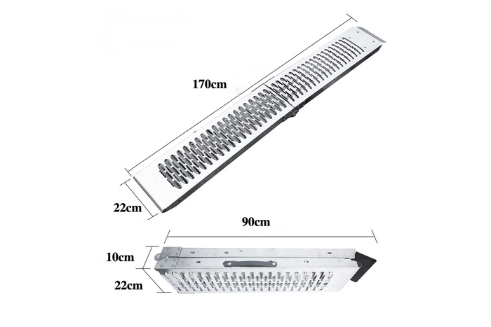 UNITRAILER ALR004 πτυσσόμενη ράμπα χάλυβα drive-on για ρυμουλκούμενο 170cm 227kg