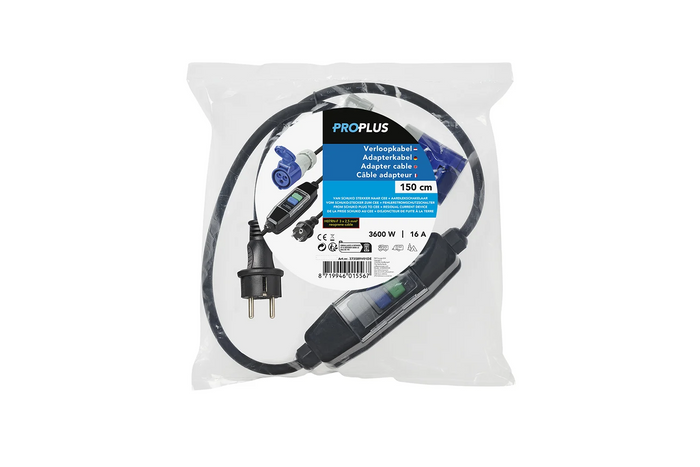 Καλώδιο προσαρμογέα Schuko/CEE ProPlus 373589V01DE διαφορικός διακόπτης 150cm