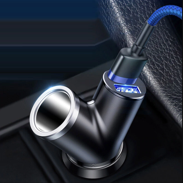 Φορτιστής αυτοκινήτου BASEUS Y Type 2xUSB, Πρίζα Αναπτήρα 40W