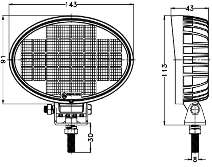Ανακλαστήρας λάμπας εργασίας TT TECHNOLOGY TT.13332 32xLED 2560lm οβάλ