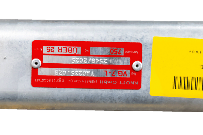 Ρυμούλκα UNITRAILER 750kg 1260mm 1560mm 4x100 για άξονας χωρίς φρένα OUTLET KNOTT VG7-L