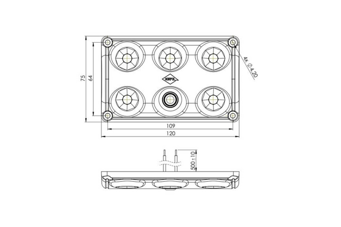HORPOL LWD2157 Εσωτερικό φωτιστικό αυτοκινήτου LED 900lm με διακόπτη και κόκκινη δίοδο