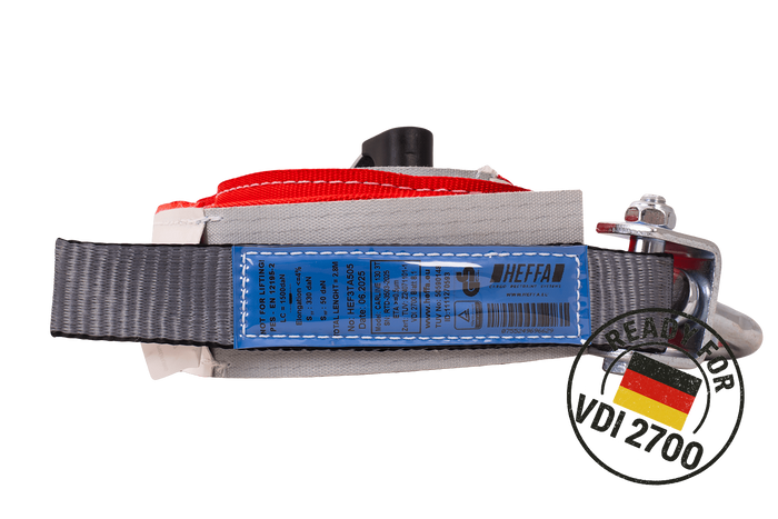 Σετ τεσσάρων ιμάντων μεταφοράς ρυμουλκούμενου HEFFA CARLINE 130, ιμάντες ασφάλισης τροχών 2,8m/35mm/3t VDI 2700