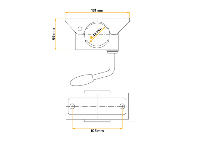 Σφιγκτήρας για τροχό jockey UNITRAILER 48mm