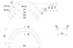 Σετ δύο λασπωτήρες για τρέιλερ 13-14" DE HAAN HMK 2066, θόλοι τροχών 660/200mm