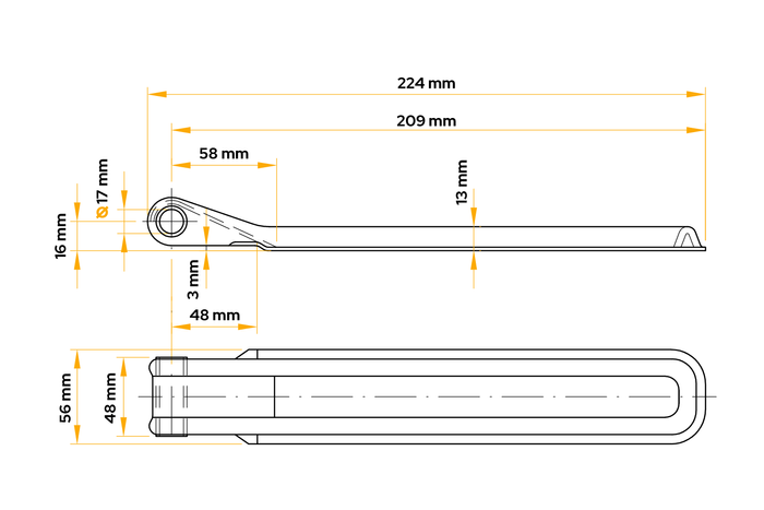 WINTERHOFF BSCH 10-17-220 πλευρικός μεντεσές ρυμουλκούμενου για πλευρική τοποθέτηση ρυμουλκούμενου