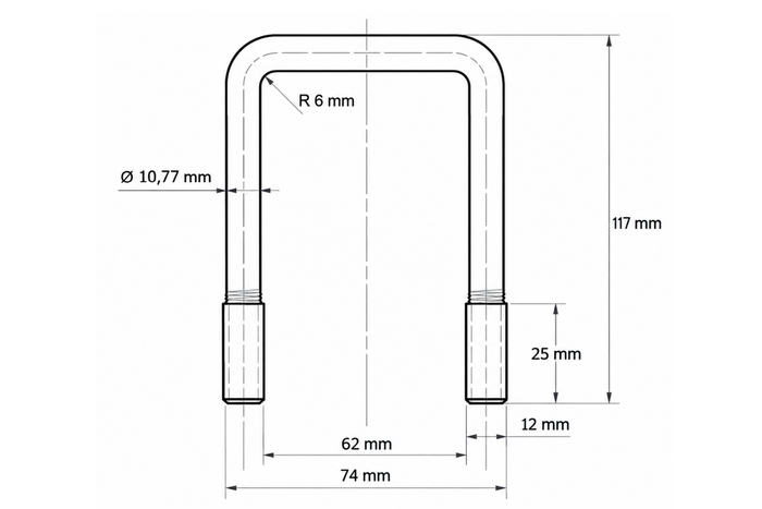 Τετράγωνος σφιγκτήρας DROMET τύπου C M12 62×117mm
