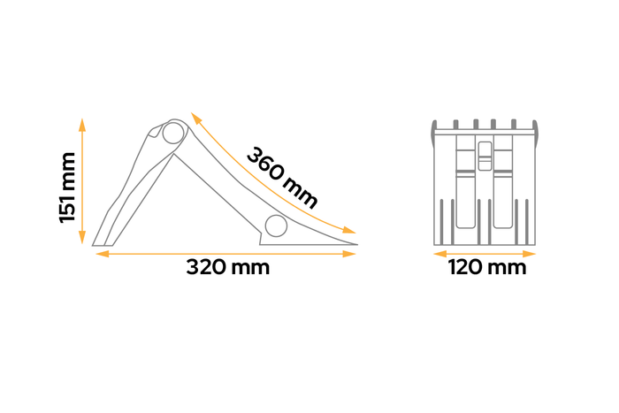 LOKHEN ORIGAMY πτυσσόμενο τσοκ τροχού 36 h: 151 mm / σετ με λαβή