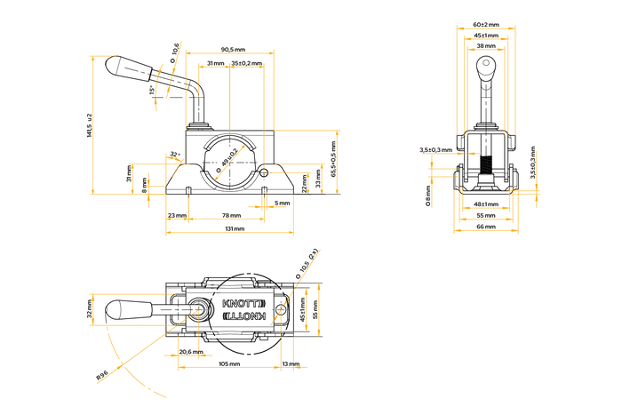 Σφιγκτήρας για τον τροχό jockey KNOTT LB48 48mm