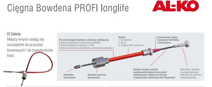 Ντίζα φρένου Ντίζα Bowden AL-KO 1130/1326