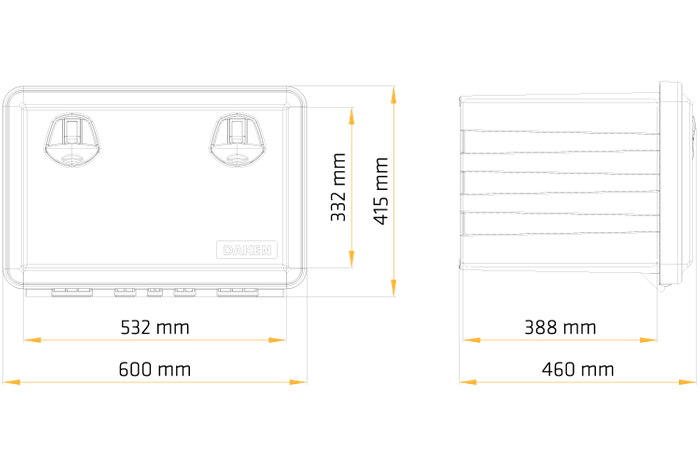 DAKEN 81104 JUST εργαλειοθήκη 600x415x460mm 70l με βραχίονες στήριξης