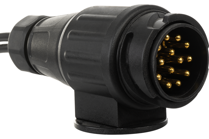 Ηλεκτρική εγκατάσταση MANTES, ζώνη ρυμουλκούμενου ρυμουλκούμενου, 7 m, βύσμα 13 PIN, ξιφολόγχες 2x 5 PIN