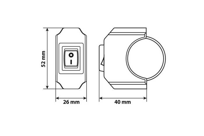 Αδιάβροχος διακόπτης για τιμόνι LAMP 90462 για έλεγχο ηλεκτρικών συσκευών 12V 6A max