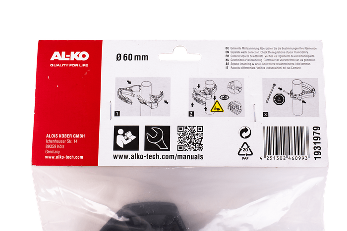 Λαβή ελιγμών AL-KO για διάμετρο τροχού στήριξης. 60 mm