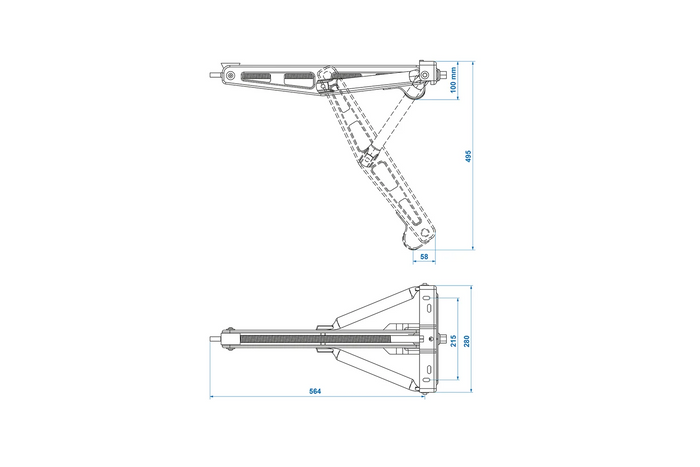 ProPlus 361504 επεκτεινόμενος σταθεροποιητής γωνιακής στήριξης για ρυμουλκούμενο 750kg 495mm