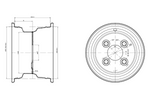Χαλύβδινη ζάντα UNITRAILER 5.5Ix8"H2 4x100 ET:-2