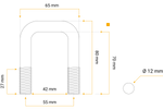 Τετράγωνο U-bolt M12 70/42/70