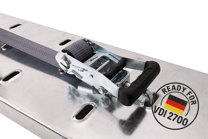 Σετ τεσσάρων ιμάντων μεταφοράς ρυμουλκούμενου HEFFA CARLINE 130, ιμάντες ασφάλισης τροχών 2,8m/50mm/5t VDI 2700