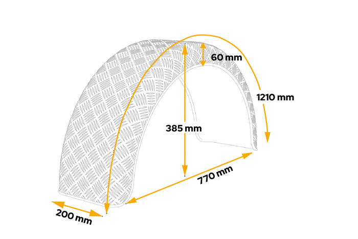 Φτερό ρυμουλκούμενου 14-15" DOMAR D29122 θόλος τροχού 770/200mm