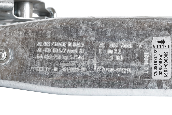 Συσκευή υπέρβασης AL-KO 60S/2 με κοτσαδόρο AK161 για ρυμουλκούμενο 750 κιλών με τετράγωνη ράβδο έλξης