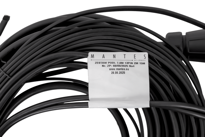 Ηλεκτρική εγκατάσταση MANTES, καλωδίωση ρυμούλκας σκάφους 9,57m, βύσμα 13 ακροδεκτών, 2 ξιφολόγχες 5 ακροδεκτών