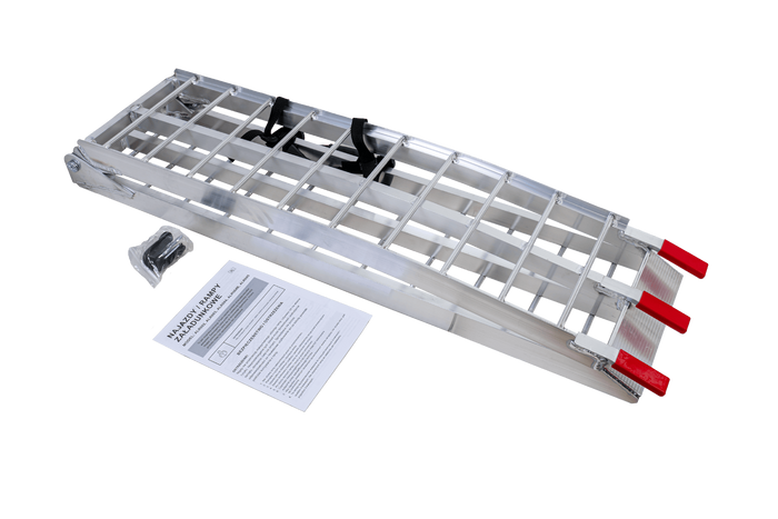 UNITRAILER ALR002 πτυσσόμενη ράμπα αλουμινίου για ρυμουλκούμενο 221cm 340kg με ιμάντα