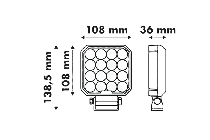 Λάμπα εργασίας LED LAYTZ LY7107 64xLED 6400lm τετράγωνη
