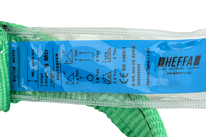 HEFFA γερανός ιμάντας 6m/60mm/2t με θηλιές