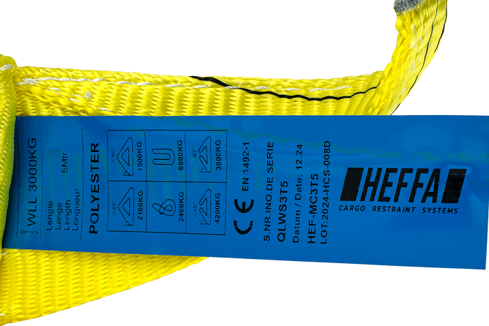 Ιμάντας γερανού HEFFA 5m/90mm/3t με θηλιές