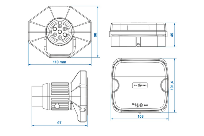 Πίσω φώτα ProPlus LED 7-PIN 4 λειτουργίες αριστερά + δεξιά, μαγνητικά, bluetooth
