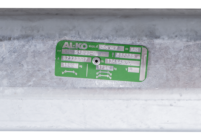 AL-KO EURO άξονας φρένων για ρυμουλκούμενο / ρυμουλκούμενο 1800kg 1300mm 1800mm 5x112