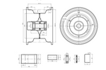 Ζάντα UNITRAILER από χάλυβα 5.5Ix8"H2 3x128 με ρουλεμάν 6205-2RS