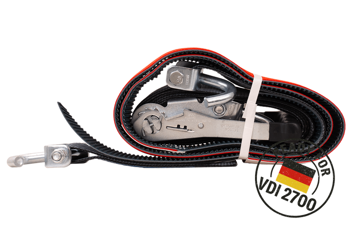 Σετ τεσσάρων ιμάντων μεταφοράς ρυμουλκούμενου HEFFA CARLINE 130, ιμάντες ασφάλισης τροχών 5m/50mm/5t VDI 2700