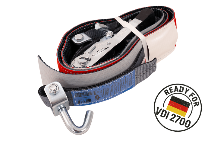 Ιμάντας μεταφοράς ρυμούλκησης HEFFA CARLINE 130, ιμάντας ασφάλισης τροχού 5m/50mm/5t VDI 2700