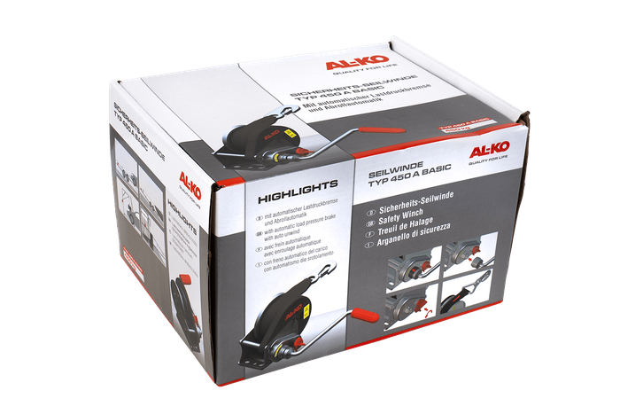 Βαρούλκο, βαρούλκο χειρός για ρυμουλκούμενο φορτηγό AL-KO 450kg με ιμάντα 6m, φρένο και αυτόματο ξετύλιγμα