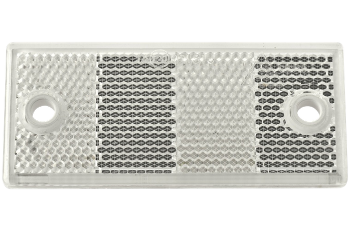 Λευκός ανακλαστήρας 90x40 mm με τρύπες