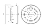 Ζάντα UNITRAILER από χάλυβα μαύρη 5ATx8"H2 3x90 ET:-11.23