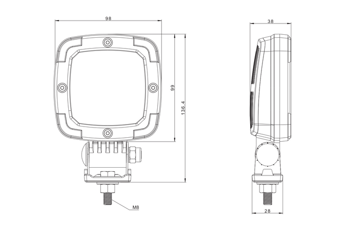 Λάμπα εργασίας LED με ανακλαστήρα FRISTOM FT-036 SLIM 9xLED 1400lm