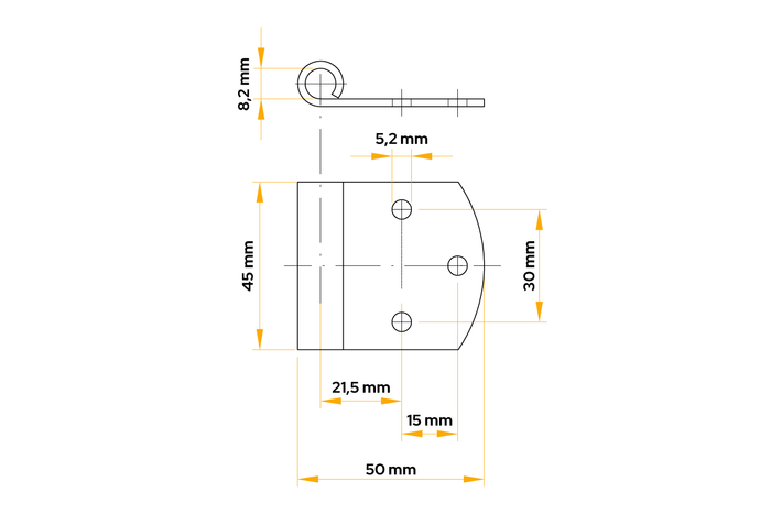 Πλευρικός μεντεσές ρυμούλκησης WINTERHOFF BSCH 50-8-1 για πλευρική τοποθέτηση ρυμούλκησης